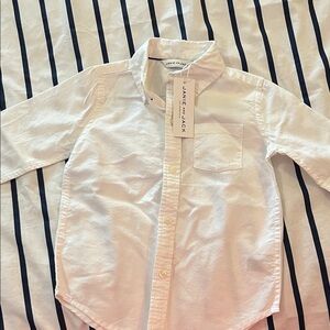 Janie and Jack Classic White Button Down Shirt-Size 3-Dapper & Stylish 🤍💙⭐️